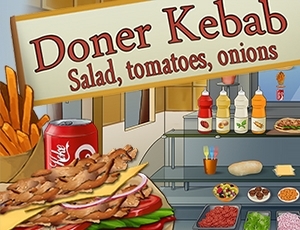 Döner Kebab : salade, tomates, oignons